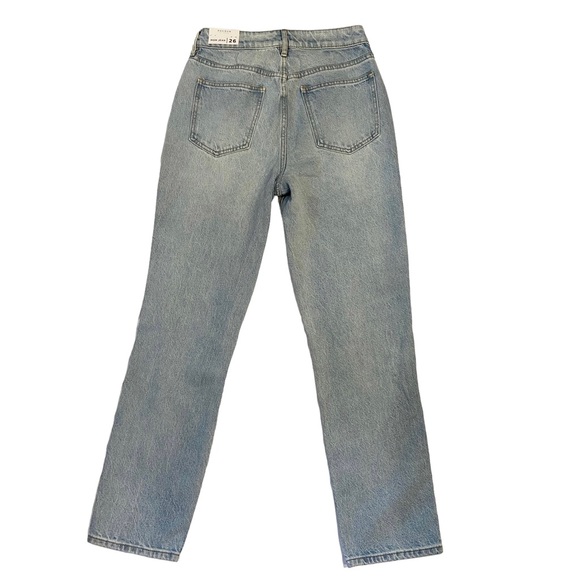 PACSUN New Distressed Mom Jeans High Rise Light Blue Wash Ripped Size 26 - Picture 5 of 16